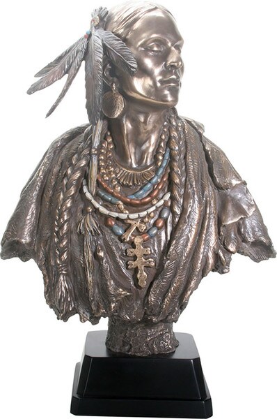 Large Native American Indian Woman Bust Regal Art